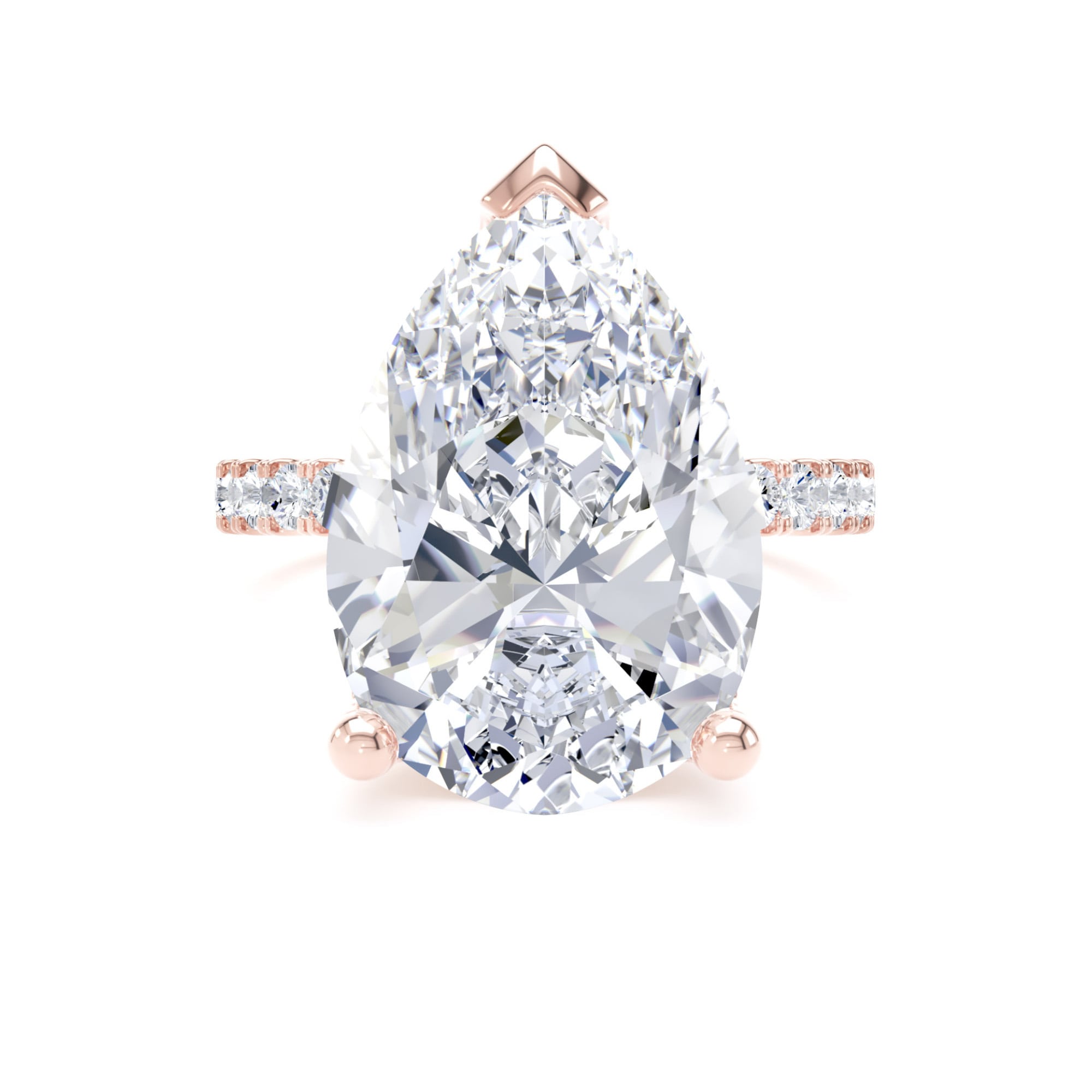 Goldsmiths 18ct Rose Gold 7.25cttw Pear Cut Lab Grown Diamond Set Shoulder Solitaire Engagement Ring - Ring Size H.5 Goldsmiths 18ct Rose Gold 7.25cttw Pear Cut Lab Grown Diamond Set Shoulder Solitaire Engagement Ring - Ring Size H.5