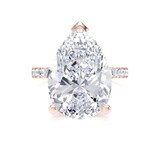 Goldsmiths 18ct Rose Gold 7.25cttw Pear Cut Lab Grown Diamond Set Shoulder Solitaire Engagement Ring - Ring Size W.5