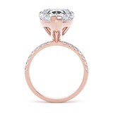 Goldsmiths 18ct Rose Gold 7.25cttw Pear Cut Lab Grown Diamond Set Shoulder Solitaire Engagement Ring - Ring Size W.5