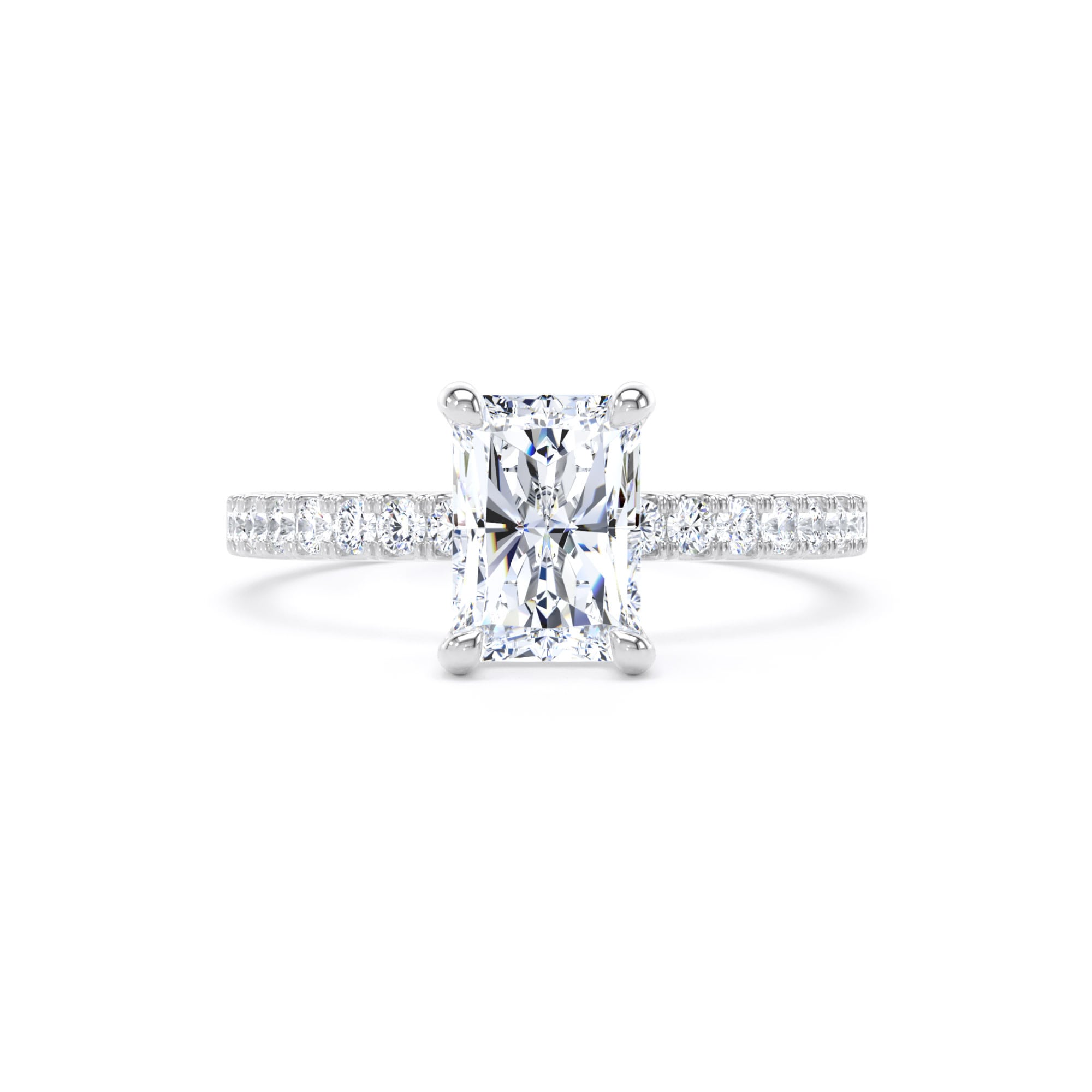 Goldsmiths Platinum 1.70cttw Radiant Cut Lab Grown Diamond Set Shoulder Solitaire Engagement Ring - Ring Size G Goldsmiths Platinum 1.70cttw Radiant Cut Lab Grown Diamond Set Shoulder Solitaire Engagement Ring - Ring Size G