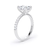 Goldsmiths Platinum 2.20cttw Radiant Cut Lab Grown Diamond Set Shoulder Solitaire Engagement Ring - Ring Size F