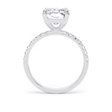 Goldsmiths Platinum 4.25cttw Radiant Cut Lab Grown Diamond Set Shoulder Solitaire Engagement Ring - Ring Size K.5
