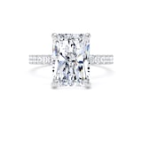 Goldsmiths Platinum 5.25cttw Radiant Cut Lab Grown Diamond Set Shoulder Solitaire Engagement Ring - Ring Size V.5