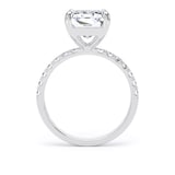 Goldsmiths Platinum 5.25cttw Radiant Cut Lab Grown Diamond Set Shoulder Solitaire Engagement Ring - Ring Size V.5