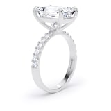 Goldsmiths Platinum 5.25cttw Radiant Cut Lab Grown Diamond Set Shoulder Solitaire Engagement Ring - Ring Size V.5
