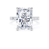 Goldsmiths Platinum 7.25cttw Radiant Cut Lab Grown Diamond Set Shoulder Solitaire Engagement Ring - Ring Size Y.5