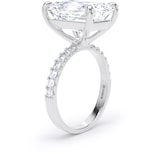 Goldsmiths Platinum 7.25cttw Radiant Cut Lab Grown Diamond Set Shoulder Solitaire Engagement Ring - Ring Size Y.5