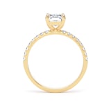 Goldsmiths 18ct Yellow Gold 1.70cttw Radiant Cut Lab Grown Diamond Set Shoulder Solitaire Engagement Ring - Ring Size G.5