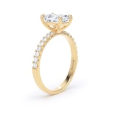 Goldsmiths 18ct Yellow Gold 1.70cttw Radiant Cut Lab Grown Diamond Set Shoulder Solitaire Engagement Ring - Ring Size G.5