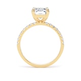 Goldsmiths 18ct Yellow Gold 2.70cttw Radiant Cut Lab Grown Diamond Set Shoulder Solitaire Engagement Ring - Ring Size S.5