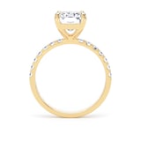Goldsmiths 18ct Yellow Gold 3.25cttw Radiant Cut Lab Grown Diamond Set Shoulder Solitaire Engagement Ring - Ring Size K.5