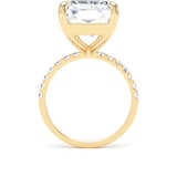Goldsmiths 18ct Yellow Gold 10.25cttw Radiant Cut Lab Grown Diamond Set Shoulder Solitaire Engagement Ring - Ring Size L