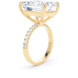 Goldsmiths 18ct Yellow Gold 10.25cttw Radiant Cut Lab Grown Diamond Set Shoulder Solitaire Engagement Ring - Ring Size L