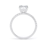 Goldsmiths 18ct White Gold 2.20cttw Radiant Cut Lab Grown Diamond Set Shoulder Solitaire Engagement Ring - Ring Size F.5