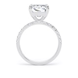 Goldsmiths 18ct White Gold 5.25cttw Radiant Cut Lab Grown Diamond Set Shoulder Solitaire Engagement Ring - Ring Size P.5