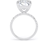 Goldsmiths 18ct White Gold 7.25cttw Radiant Cut Lab Grown Diamond Set Shoulder Solitaire Engagement Ring - Ring Size M.5