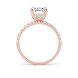 Goldsmiths 18ct Rose Gold 2.70cttw Radiant Cut Lab Grown Diamond Set Shoulder Solitaire Engagement Ring - Ring Size M.5