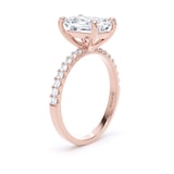 Goldsmiths 18ct Rose Gold 2.70cttw Radiant Cut Lab Grown Diamond Set Shoulder Solitaire Engagement Ring - Ring Size M.5