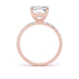 Goldsmiths 18ct Rose Gold 4.25cttw Radiant Cut Lab Grown Diamond Set Shoulder Solitaire Engagement Ring - Ring Size H