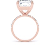 Goldsmiths 18ct Rose Gold 10.25cttw Radiant Cut Lab Grown Diamond Set Shoulder Solitaire Engagement Ring - Ring Size J