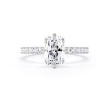 Goldsmiths Platinum Compass Set 1.70cttw Radiant Lab Grown Diamond Set Shoulder Solitaire Engagement Ring - Ring Size T.5