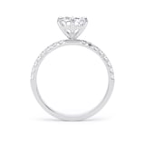Goldsmiths Platinum Compass Set 1.70cttw Radiant Lab Grown Diamond Set Shoulder Solitaire Engagement Ring - Ring Size T.5