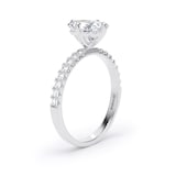 Goldsmiths Platinum Compass Set 1.70cttw Radiant Lab Grown Diamond Set Shoulder Solitaire Engagement Ring - Ring Size T.5