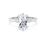 Goldsmiths Platinum Compass Set 3.25cttw Radiant Lab Grown Diamond Set Shoulder Solitaire Engagement Ring - Ring Size Y
