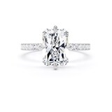 Goldsmiths Platinum Compass Set 3.25cttw Radiant Lab Grown Diamond Set Shoulder Solitaire Engagement Ring - Ring Size Y