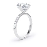 Goldsmiths Platinum Compass Set 3.25cttw Radiant Lab Grown Diamond Set Shoulder Solitaire Engagement Ring - Ring Size Y