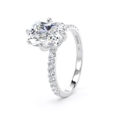 Goldsmiths Platinum Compass Set 3.25cttw Radiant Lab Grown Diamond Set Shoulder Solitaire Engagement Ring - Ring Size Y