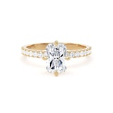 Goldsmiths 18ct Yellow Gold Compass Set 1.70cttw Radiant Lab Grown Diamond Set Shoulder Solitaire Engagement Ring - Ring Size O.5