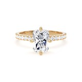 Goldsmiths 18ct Yellow Gold Compass Set 2.20cttw Radiant Lab Grown Diamond Set Shoulder Solitaire Engagement Ring - Ring Size W