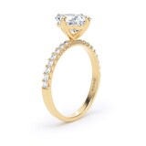Goldsmiths 18ct Yellow Gold Compass Set 2.20cttw Radiant Lab Grown Diamond Set Shoulder Solitaire Engagement Ring - Ring Size W