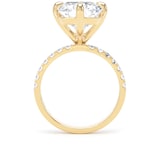 Goldsmiths 18ct Yellow Gold Compass Set 7.25cttw Radiant Lab Grown Diamond Set Shoulder Solitaire Engagement Ring - Ring Size O.5