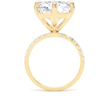 Goldsmiths 18ct Yellow Gold Compass Set 10.25cttw Radiant Lab Grown Diamond Set Shoulder Solitaire Engagement Ring - Ring Size Q.5