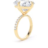 Goldsmiths 18ct Yellow Gold Compass Set 10.25cttw Radiant Lab Grown Diamond Set Shoulder Solitaire Engagement Ring - Ring Size Q.5