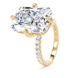 Goldsmiths 18ct Yellow Gold Compass Set 10.25cttw Radiant Lab Grown Diamond Set Shoulder Solitaire Engagement Ring - Ring Size Q.5