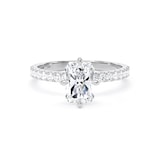 Goldsmiths 18ct White Gold Compass Set 1.70cttw Radiant Lab Grown Diamond Set Shoulder Solitaire Engagement Ring - Ring Size H.5