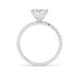 Goldsmiths 18ct White Gold Compass Set 1.70cttw Radiant Lab Grown Diamond Set Shoulder Solitaire Engagement Ring - Ring Size H.5