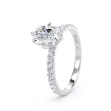 Goldsmiths 18ct White Gold Compass Set 1.70cttw Radiant Lab Grown Diamond Set Shoulder Solitaire Engagement Ring - Ring Size H.5