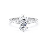 Goldsmiths 18ct White Gold Compass Set 2.20cttw Radiant Lab Grown Diamond Set Shoulder Solitaire Engagement Ring - Ring Size J.5