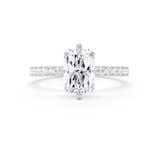 Goldsmiths 18ct White Gold Compass Set 2.20cttw Radiant Lab Grown Diamond Set Shoulder Solitaire Engagement Ring - Ring Size J.5