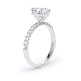 Goldsmiths 18ct White Gold Compass Set 2.20cttw Radiant Lab Grown Diamond Set Shoulder Solitaire Engagement Ring - Ring Size J.5