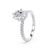 Goldsmiths 18ct White Gold Compass Set 2.20cttw Radiant Lab Grown Diamond Set Shoulder Solitaire Engagement Ring - Ring Size J.5