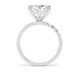 Goldsmiths 18ct White Gold Compass Set 4.25cttw Radiant Lab Grown Diamond Set Shoulder Solitaire Engagement Ring - Ring Size H.5