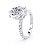 Goldsmiths 18ct White Gold Compass Set 5.25cttw Radiant Lab Grown Diamond Set Shoulder Solitaire Engagement Ring - Ring Size F.5