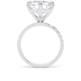 Goldsmiths 18ct White Gold Compass Set 7.25cttw Radiant Lab Grown Diamond Set Shoulder Solitaire Engagement Ring - Ring Size L.5