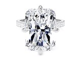 Goldsmiths 18ct White Gold Compass Set 10.25cttw Radiant Lab Grown Diamond Set Shoulder Solitaire Engagement Ring - Ring Size J.5