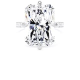 Goldsmiths 18ct White Gold Compass Set 10.25cttw Radiant Lab Grown Diamond Set Shoulder Solitaire Engagement Ring - Ring Size J.5